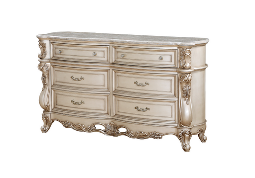 Gorsedd Marble & Antique White Dresser - Imperial Furniture (Las Vegas, NV) - Multi Location
