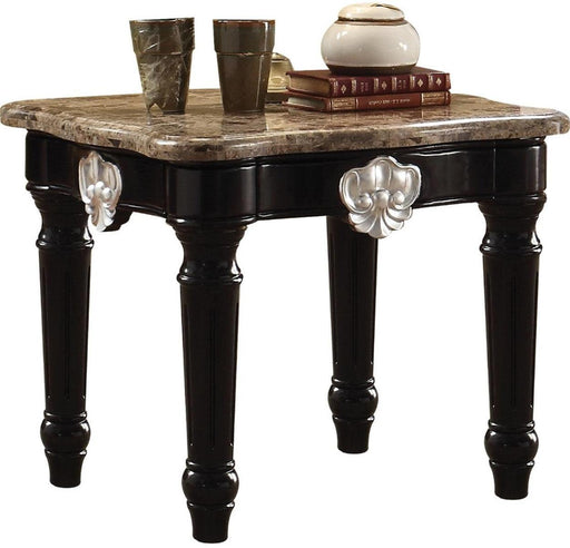 Acme Furniture Ernestine End Table in Marble/Black 82152 - Imperial Furniture (Las Vegas, NV) - Multi Location