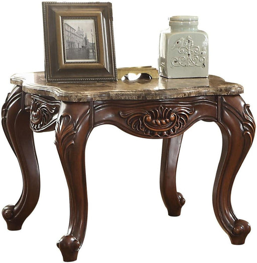 Acme Furniture Jardena End Table in Marble/Cherry Oak 81657 - Imperial Furniture (Las Vegas, NV) - Multi Location