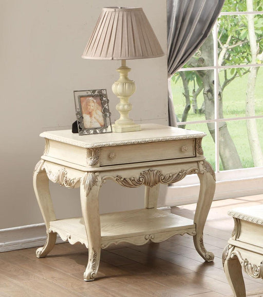 Acme Ragenardus End Table in Antique White 86022 - Imperial Furniture (Las Vegas, NV) - Multi Location