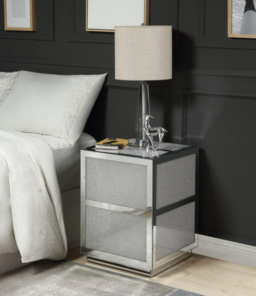 Lavina Mirrored & Faux Diamonds End Table - Imperial Furniture (Las Vegas, NV) - Multi Location