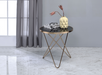 Valora Champagne & Black Glass End Table - Imperial Furniture (Las Vegas, NV) - Multi Location
