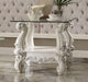 Versailles Bone White & Clear Glass End Table - Imperial Furniture (Las Vegas, NV) - Multi Location