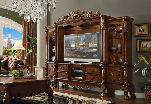 Dresden Cherry Oak Entertainment Center (Side Piers & Bridge) - Imperial Furniture (Las Vegas, NV) - Multi Location