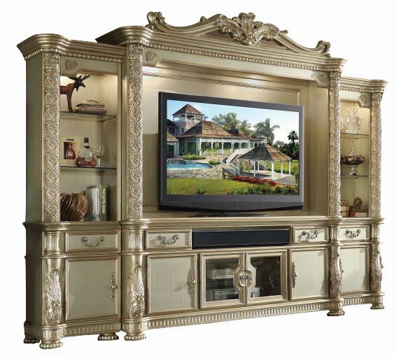 Acme Vendome Entertainment Center in Gold Patina 91310 - Imperial Furniture (Las Vegas, NV) - Multi Location