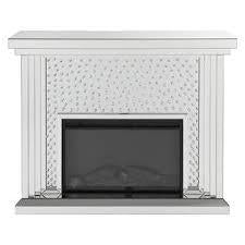 Acme Furniture Nysa Fireplace in Mirrored & Faux Crystals 90204 - Imperial Furniture (Las Vegas, NV) - Multi Location