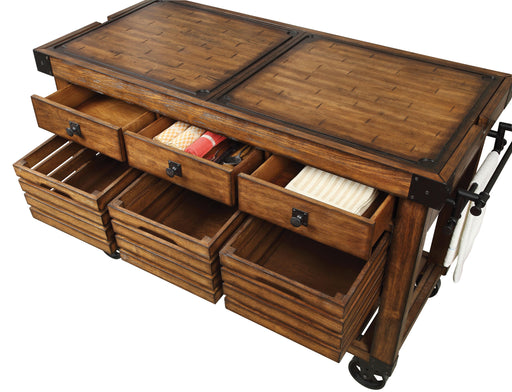 Kaif Distressed Chestnut Kitchen Cart - Imperial Furniture (Las Vegas, NV) - Multi Location