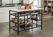 Lanzo Marble & Gunmetal Kitchen Island (Counter) - Imperial Furniture (Las Vegas, NV) - Multi Location