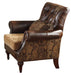 Acme Dreena Traditional Bonded Leather and Chenille Chair 05497 - Imperial Furniture (Las Vegas, NV) - Multi Location