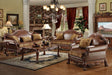 Dresden Brown PU & Chenille, Cherry Oak 3-Piece Living Room Set - Imperial Furniture (Las Vegas, NV) - Multi Location