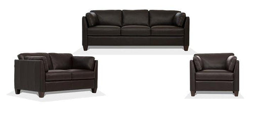 Matias Chocolate Leather 3-Piece Living Room Set - Imperial Furniture (Las Vegas, NV) - Multi Location