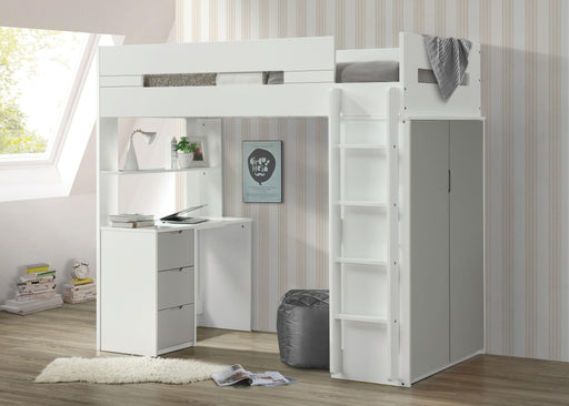 Nerice White & Gray Loft Bed - Imperial Furniture (Las Vegas, NV) - Multi Location