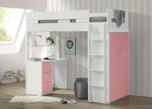 Nerice White & Pink Loft Bed - Imperial Furniture (Las Vegas, NV) - Multi Location