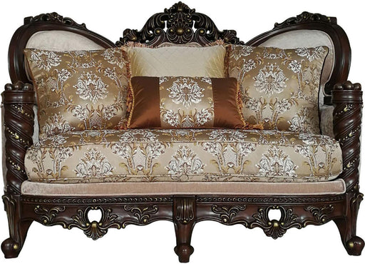 Acme Furniture Devayne Loveseat with 4 Pillows in Dark Walnut 50686 - Imperial Furniture (Las Vegas, NV) - Multi Location