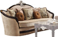 Acme Furniture Ernestine Loveseat with 6 Pillows in Tan and Black 52111 - Imperial Furniture (Las Vegas, NV) - Multi Location
