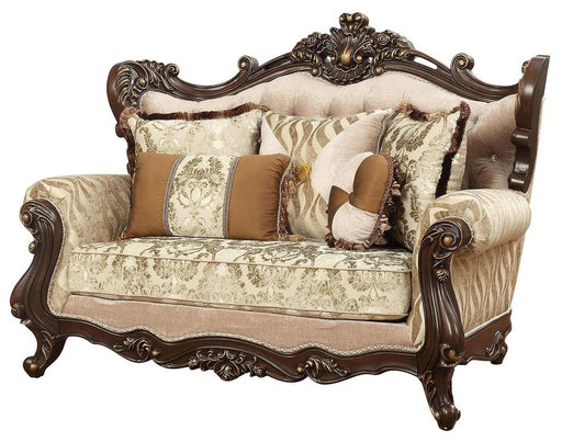 Acme Furniture Shalisa Loveseat with 5 Pillows in Walnut 51051 - Imperial Furniture (Las Vegas, NV) - Multi Location