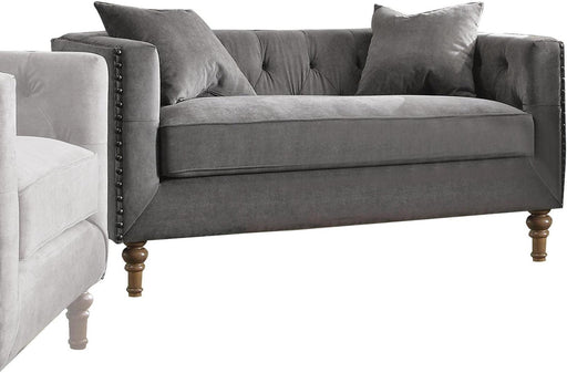 Acme Furniture Sidonia Loveseat in Gray Velvet 53581 - Imperial Furniture (Las Vegas, NV) - Multi Location