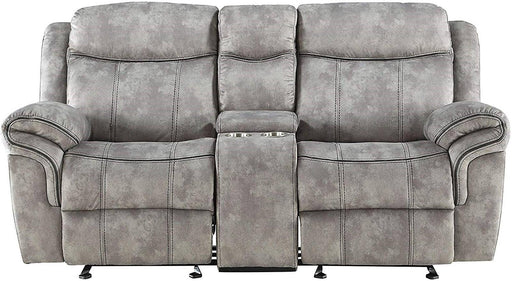 Acme Furniture Zubaida Motion Loveseat with Console in 2-Tone Gray Velvet 55026 - Imperial Furniture (Las Vegas, NV) - Multi Location