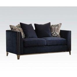 Acme Phaedra Loveseat with 4 Pillows in Blue Fabric 52831 - Imperial Furniture (Las Vegas, NV) - Multi Location