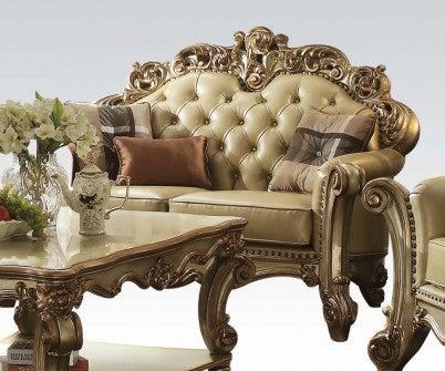 Acme Vendome Loveseat w/ 3 Pillows in Gold Patina 53001 - Imperial Furniture (Las Vegas, NV) - Multi Location