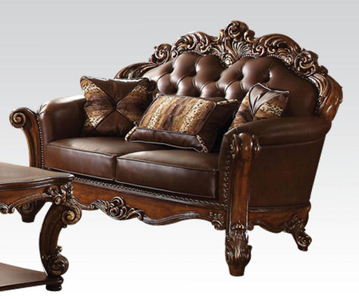 Acme Vendome Loveseat with 2 Pillows in Cherry 52002 - Imperial Furniture (Las Vegas, NV) - Multi Location