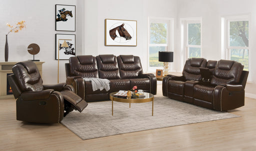 Braylon Brown PU Love w/Console (Motion) - Imperial Furniture (Las Vegas, NV) - Multi Location