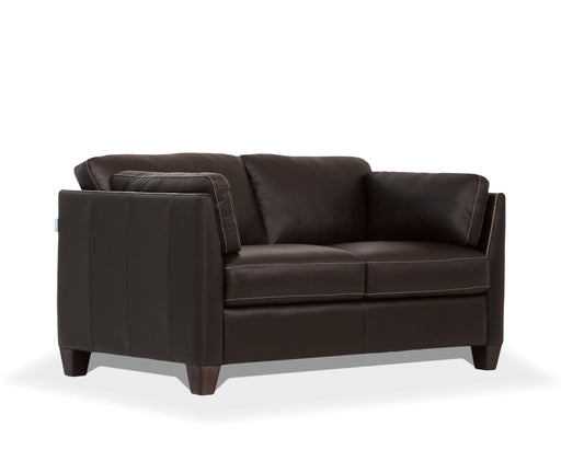 Matias Chocolate Leather Loveseat - Imperial Furniture (Las Vegas, NV) - Multi Location