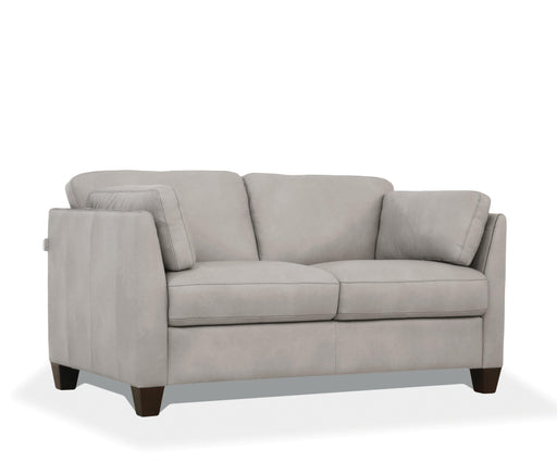 Matias Dusty White Leather Loveseat - Imperial Furniture (Las Vegas, NV) - Multi Location