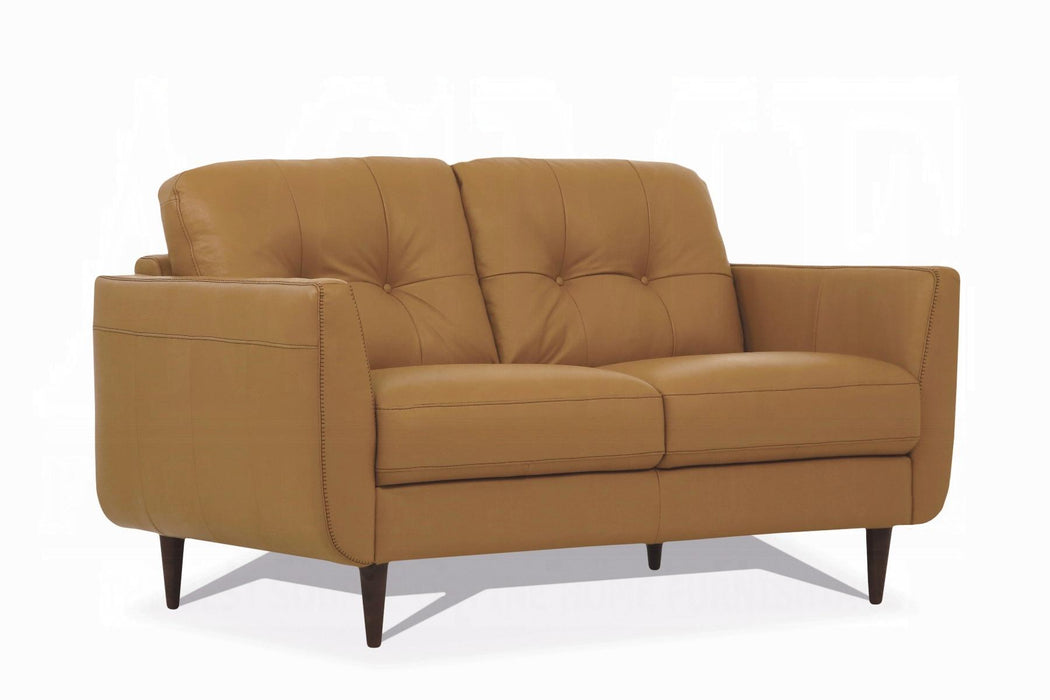 Radwan Camel Leather Loveseat - Imperial Furniture (Las Vegas, NV) - Multi Location