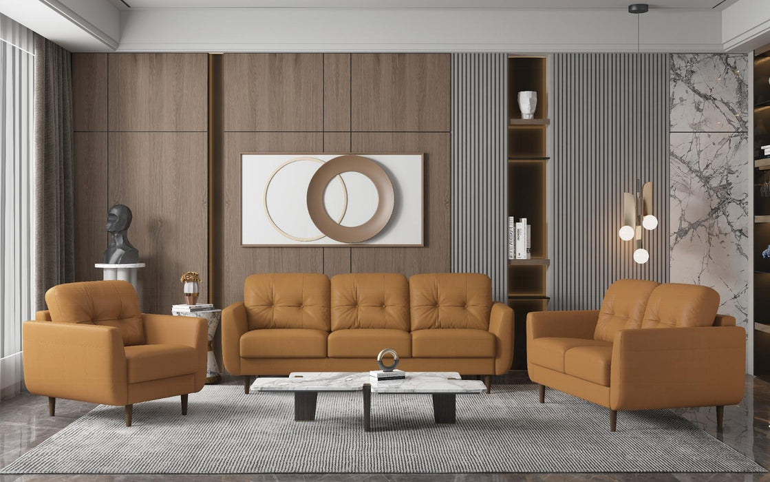Radwan Camel Leather Loveseat - Imperial Furniture (Las Vegas, NV) - Multi Location