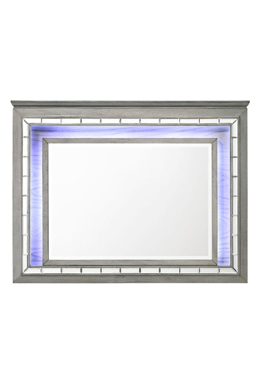 Antares Light Gray Oak Mirror (LED) - Imperial Furniture (Las Vegas, NV) - Multi Location