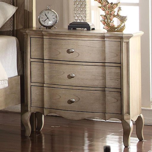 Acme Chelmsford 3-Drawer Nightstand in Antique Taupe 26053 - Imperial Furniture (Las Vegas, NV) - Multi Location