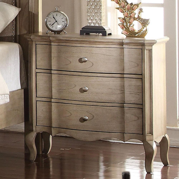 Acme Chelmsford 3-Drawer Nightstand in Antique Taupe 26053 - Imperial Furniture (Las Vegas, NV) - Multi Location