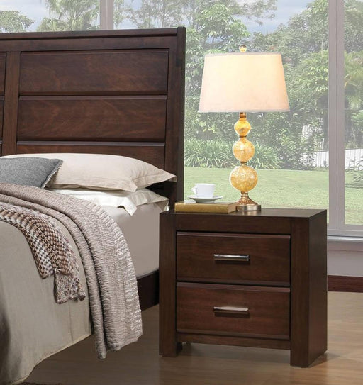 Acme Oberreit 2 Drawer Nightstand in Walnut 25793 - Imperial Furniture (Las Vegas, NV) - Multi Location