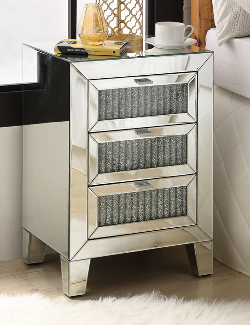 Caesia Mirrored & Faux Diamonds Accent Table - Imperial Furniture (Las Vegas, NV) - Multi Location