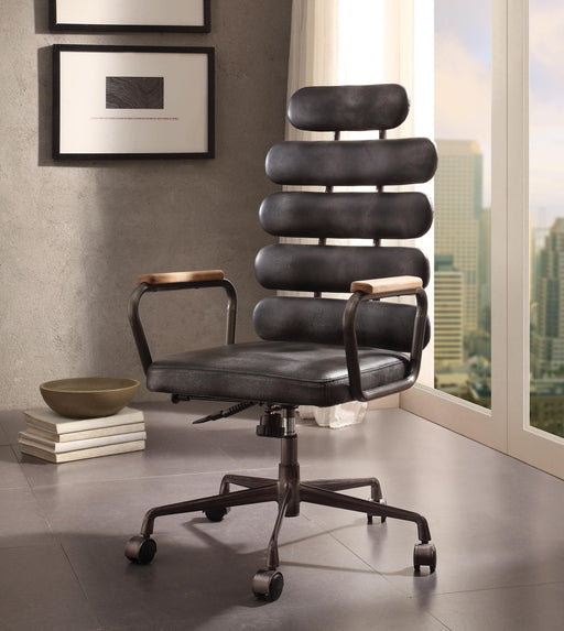 Calan Vintage Black Top Grain Leather Office Chair - Imperial Furniture (Las Vegas, NV) - Multi Location