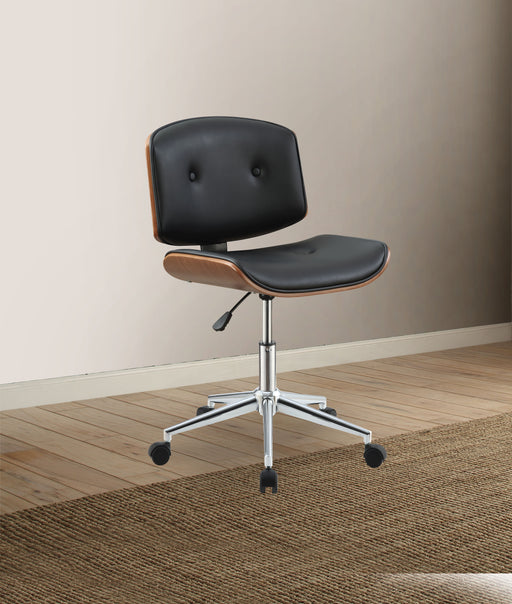 Camila Black PU & Walnut Office Chair - Imperial Furniture (Las Vegas, NV) - Multi Location