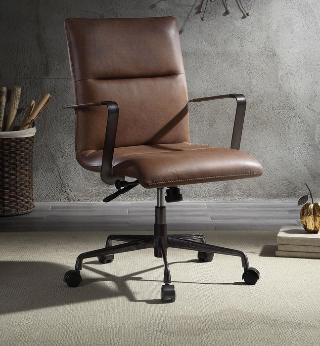 Indra Vintage Chocolate Top Grain Leather Office Chair - Imperial Furniture (Las Vegas, NV) - Multi Location