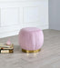 Zinnia Pink Carnation Velvet & Gold Ottoman - Imperial Furniture (Las Vegas, NV) - Multi Location