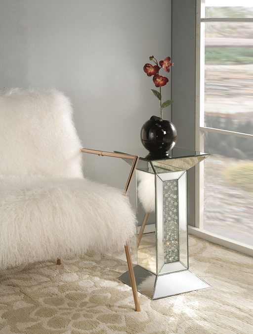 Nysa Mirrored & Faux Crystals Pedestal Stand - Imperial Furniture (Las Vegas, NV) - Multi Location