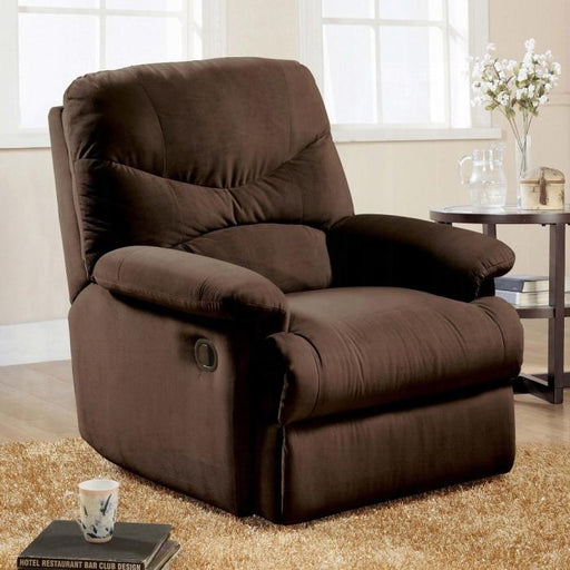 Arcadia Chocolate Microfiber Recliner (Motion) - Imperial Furniture (Las Vegas, NV) - Multi Location