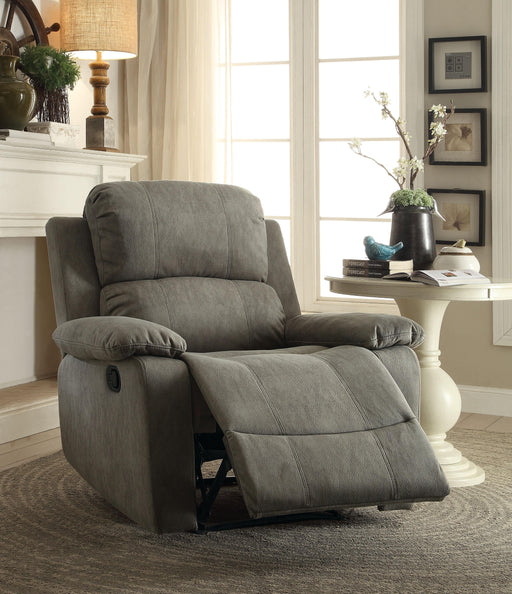 Bina Gray Polished Microfiber Recliner (Motion) - Imperial Furniture (Las Vegas, NV) - Multi Location