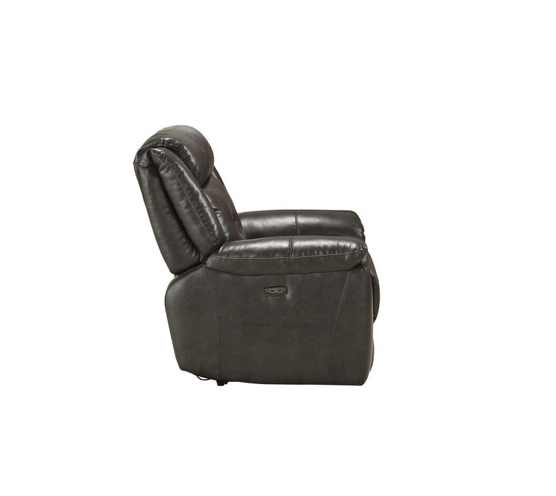 Imogen Gray Leather-Aire Recliner (Power Motion) - Imperial Furniture (Las Vegas, NV) - Multi Location