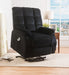 Ipompea Black Velvet Recliner w/Power Lift & Massage - Imperial Furniture (Las Vegas, NV) - Multi Location