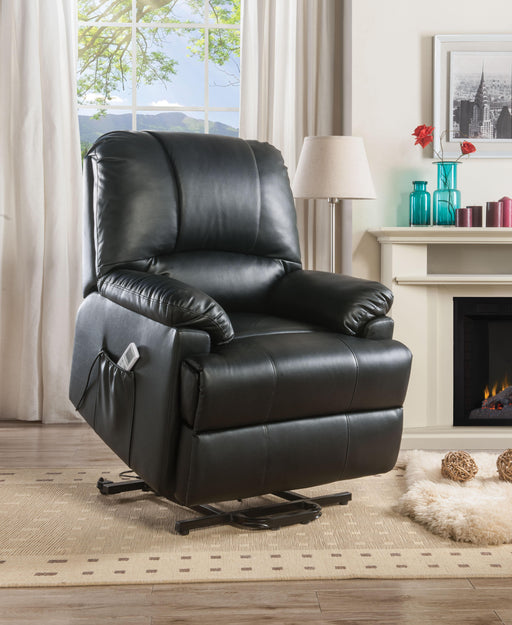 Ixora Black PU Recliner w/Power Lift & Massage - Imperial Furniture (Las Vegas, NV) - Multi Location