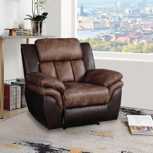Jaylen Toffee & Espresso Polished Microfiber Recliner - Imperial Furniture (Las Vegas, NV) - Multi Location