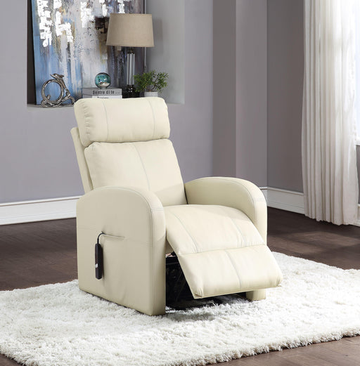 Ricardo Beige PU Recliner w/Power Lift - Imperial Furniture (Las Vegas, NV) - Multi Location