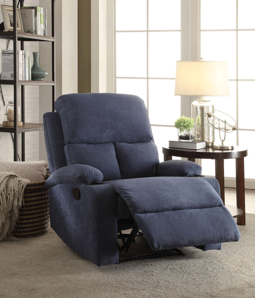 Rosia Blue Velvet Recliner (Motion) - Imperial Furniture (Las Vegas, NV) - Multi Location