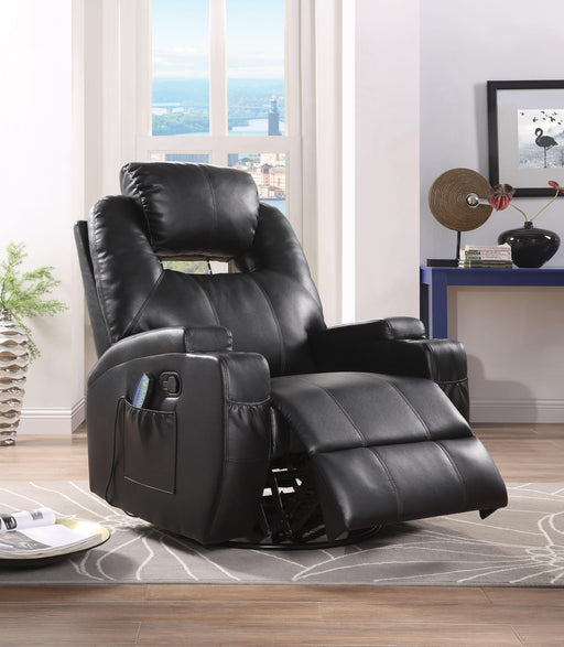 Waterlily Black PU Rocker Recliner (Motion) - Imperial Furniture (Las Vegas, NV) - Multi Location