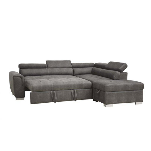 Acme Thelma Sectional Sofa w/ Sleeper & Ottoman in Gray 50275 - Imperial Furniture (Las Vegas, NV) - Multi Location